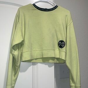 Obey Green Cropped Long Sleeve Hoodie